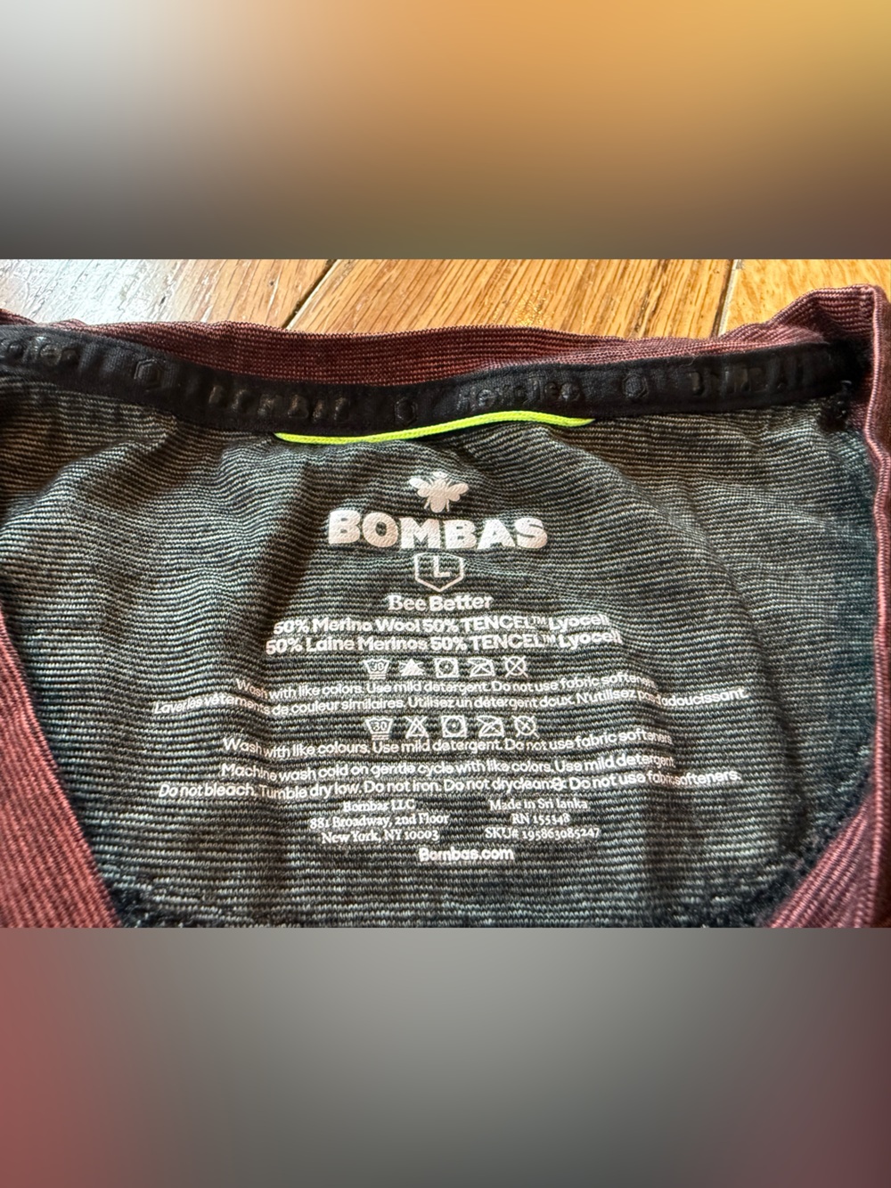 Bombas Merino Wool Tencel Blend Long Sleeve Shirt Men’s Size Large Cranberry Red - Picture 3 of 11